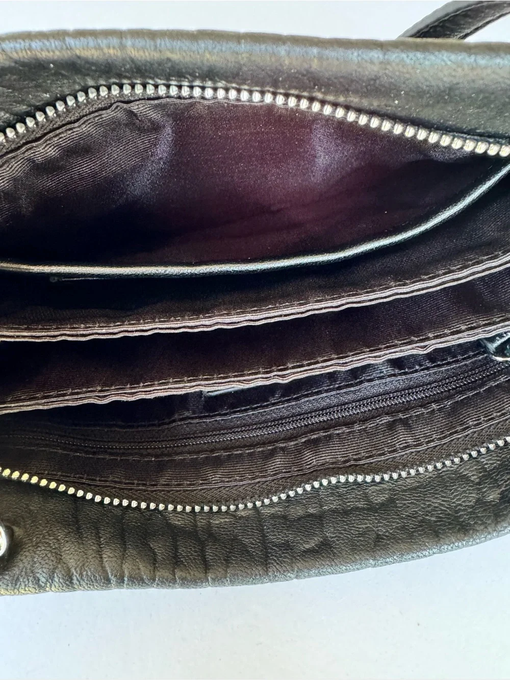 Vince Camuto Wayhn Mini Leather Crossbody Double Zipper Purse